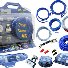 Absolute KIT-1850 Complete 0 Gauge Pro Series Amplifier Installation Kit for any Car Truck RV or Boat