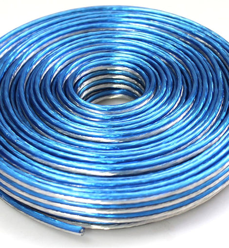 DC Sound DSWT18B50 18 Gauge Premium Speaker Wire 50ft Clear Blue/White