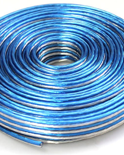 2 AT TSWT18B100 18 Gauge Premium Speaker Wire 100ft Clear Blue/White