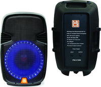 MR DJ PBX2159S 12" Portable PA/DJ 2 Way Passive Speaker LED Accent Lighting