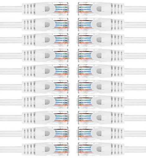 20 American Terminal EPC3WH 3' Cat6 patch cableCat6a Ethernet network patch cable RJ45 23AWG 600M solid copper wire 3' White