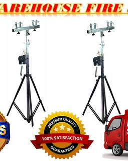 (2) MR TRUSS Pro Lighting 12 Foot Crank Light Stand & (2) Square Truss T-Bar