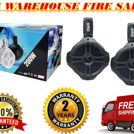 2 Absolute MPS65B Marine RV 6.5" 200W RMS Wake Tower POD Enclosure Speaker