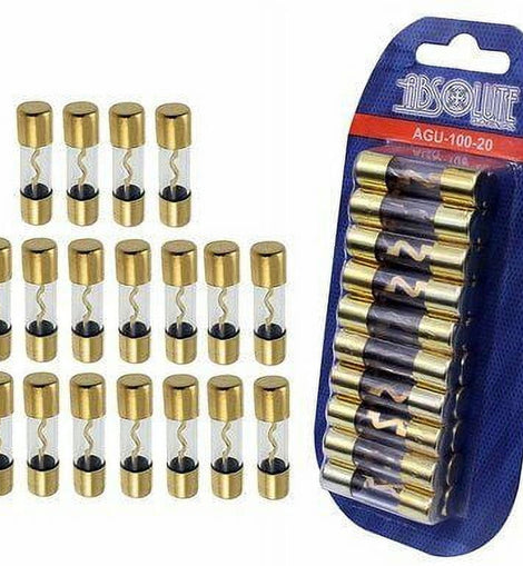 Absolute USA AGU100-20 AGU Gold Fuses 100 Amp 12 Volts Car Stereo Access