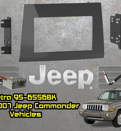 Metra 95-6556G Gray 2006 2007 06 07 JEEP Commander Car Radio Stereo Installation Dash Kit with Metra CHTO-01 Wiring Harness and Metra 40-CR10 Antenna Adapter