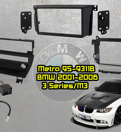 Metra 95-9311B BMW 99-06 3-Series 1-Switch Panel Double DIN Dash Kit, Wiring Harness, Antenna Adapter