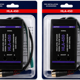 2 Absolute HLA450 2-Ch High-to-Low Line Output Converter Adjustable Speaker Level to RCA Converter