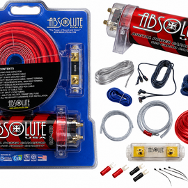 Absolute KITCAP0GARD 0 Gauge Amplifier Installation Kit & 4 Farad Digital Capacitor Package