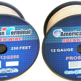 2 American Terminal PROS12G250 12 Gauge Speaker Wire<br/> 250' 12 Gauge PRO PA DJ Car Home Marine Audio Speaker Wire Cable Spool