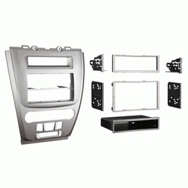 Metra 99-5821S Single or Double DIN Dash Kit for Ford Fusion 2010-2012 - Silver + 70-5520 Harness + 40-CR10 Antenna