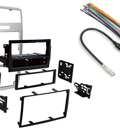 Double Din In Dash Mounting Kit fits 2005-2007 Dodge Magnum (Silver) harness Package