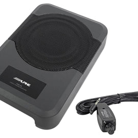 Alpine PWE-S8 Powered Subwoofer 120W Compact Powered 8" Car Subwoofer for Under or Behind the Seat