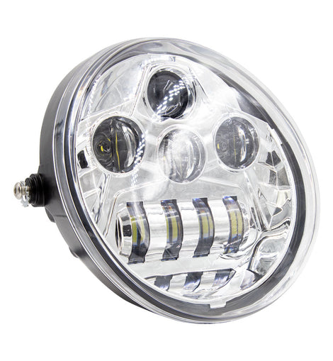 Saddle Tramp BC-HDHLR2 7 In 8 LED Oblong Oval Motorcycle Light - Chrome Front Face
