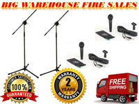 2 Peavey PVI100 1/4" Wired Dynamic Cardioid Microphone+Mic Clip+Cable+Mic Stand