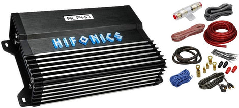 Hifonics A800.4D  800 Watt 4-Channel Class-D Compact Car Audio Amplifier & 4G Amp Kit