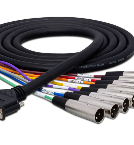 Hosa AES-803T AES/EBU Snake, DB25 to 4 x XLR3M and 4 x XLR3F, 3 m