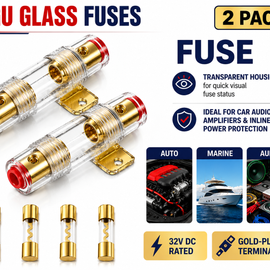 2 Patron Audio PAFU80 80 Amp Inline AGU Fuse Holder Fits 4, 8 & 10 Gauge Wire