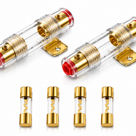 2 Absolute AGHFU80 80 Amp Inline AGU Fuse Holder Fits 4, 8 & 10 Gauge Wire