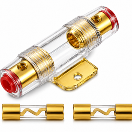 2 Absolute AGHFU80 80 Amp Inline AGU Fuse Holder Fits 4, 8 & 10 Gauge Wire