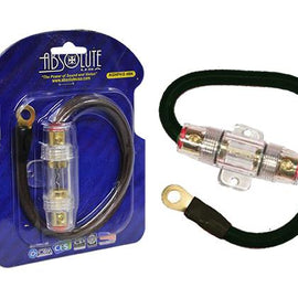 Absolute AGHPKG4BK 4 Gauge Black Power Cable and In-Line Fuse Kit with 60A Fuse and Ring Terminal
