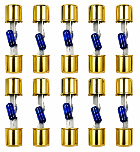 2 Absolute AGULB-30 5-Pack 30 Amp AGU Glass Fuses with Blue LED Blown Fuse Indicator