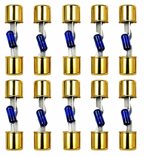 2 Absolute AGULB-50 5-Pack 50 Amp AGU Glass Fuses with Blue LED Blown Fuse Indicator