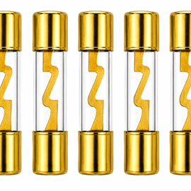 Absolute AGU50-5 5-Pack 50 Amp Gold-Plated AGU Glass Fuses