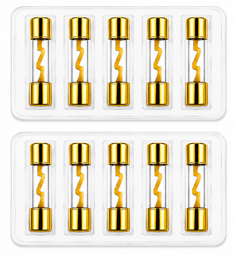 AT AGU-80-10 10 AGU 80 Amp Standard Gold Glass Fuses Tube Car Auto Audio Amplifier Home Marine
