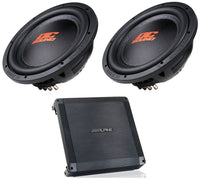 Alpine BBX-T600 600W 2 Ch 2-ohm Amplifier & 2 DSW2000 10" Subwoofer
