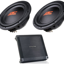 Alpine BBX-T600 600W 2 Ch 2-ohm Amplifier & 2 DSW2000 10" Subwoofer
