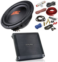 Alpine BBX-T600 600W 2 Ch Amplifier & DSW2500 12" Subwoofer & 4G Amp Kit