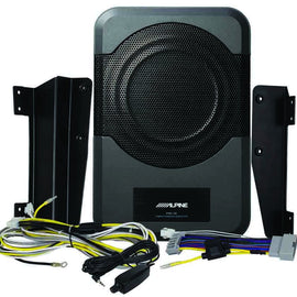 Alpine PWE-S8-WRA Powered Subwoofer 8" Amplified Custom Fit for 2011-up Jeep Wrangler 4 door Under Seat Plug and Play 120 Watt Amplified Subwoofer