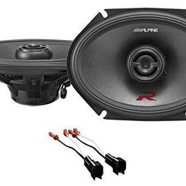 Alpine R-Series 6 x 8 Inch 300 Watt 2-Way Car Speakers For Ford Harness 1998-UP