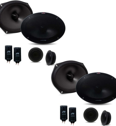 2 Pair Alpine R-S69C.2 Component 600W Peak R-Series 6x9