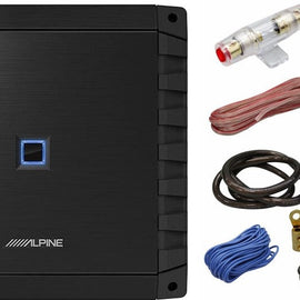 Alpine S2-A36F S-Series Class-D 4-Channel Car Amplifier + 4 Gauge Amp Kit