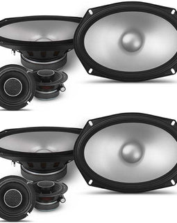 2 Alpine S Series S2-S69C 6x9" Hi-Res Component Car Audio Speaker System & KIT10 Installation AMP Kit