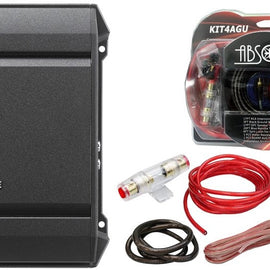 Alpine S2-A60M 1-Channel 600 Watts S-Series Monoblock Class-D Amplifier + Absolute KIT4AGU 4 Gauge Complete Amplifier Kit