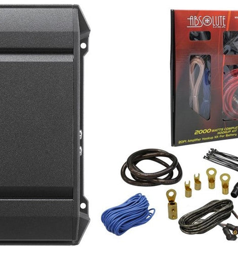 Alpine S2-A60M  Mono-Channel 600 Watts S-Series Class-D Amplifier + 4 Gauge Complete Amplifier Kit