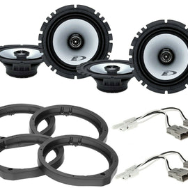 2 Alpine SXE-1726S + Front & Rear Speaker Adapters + Harness For Select Honda and Acura Vehicles