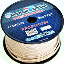 2 American Terminal PROS14250 14 Gauge Speaker Wire<br/> 250' 14 Gauge PRO PA DJ Car Home Marine Audio Speaker Wire Cable Spool