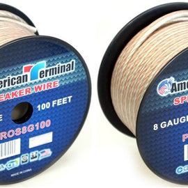 2 American Terminal PROS8G100 100' 8 Gauge PRO PA DJ Car Home Marine Audio Speaker Wire Cable Spool