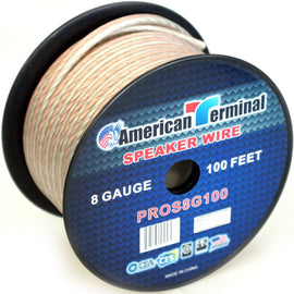 2 American Terminal PROS8G100 100' 8 Gauge PRO PA DJ Car Home Marine Audio Speaker Wire Cable Spool