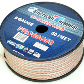 2 American Terminal PROS8G50 50' 8 Gauge PRO PA DJ Car Home Marine Audio Speaker Wire Cable Spool