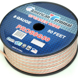 American Terminal PROS8G50 50' 8 Gauge PRO PA DJ Car Home Marine Audio Speaker Wire Cable Spool
