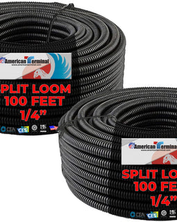 TSLT14-200 200 feet 1/4" split loom wire tubing hose cover auto home marine