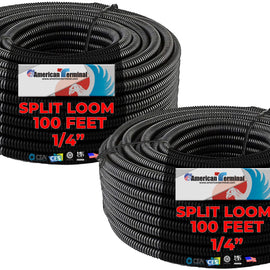 American Terminal SLT14-200 200 feet 1/4" split loom wire tubing hose cover auto home marine