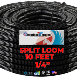 American Terminal ASLT14-10 10' 1/4" 5mm Split Wire Loom Tubing