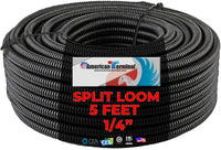 5 FT 1/4" INCH Split Loom Tubing Wire Conduit Hose Cover Auto Home Marine