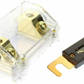 Absolute USA ANH-0 Gold Inline ANL Fuse Holder Fits 0, 2, 4 Gauge with 140AMP Fuse