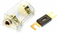 Absolute USA ANH-0 Gold Inline ANL Fuse Holder Fits 0, 2, 4 Gauge with 120AMP Fuse